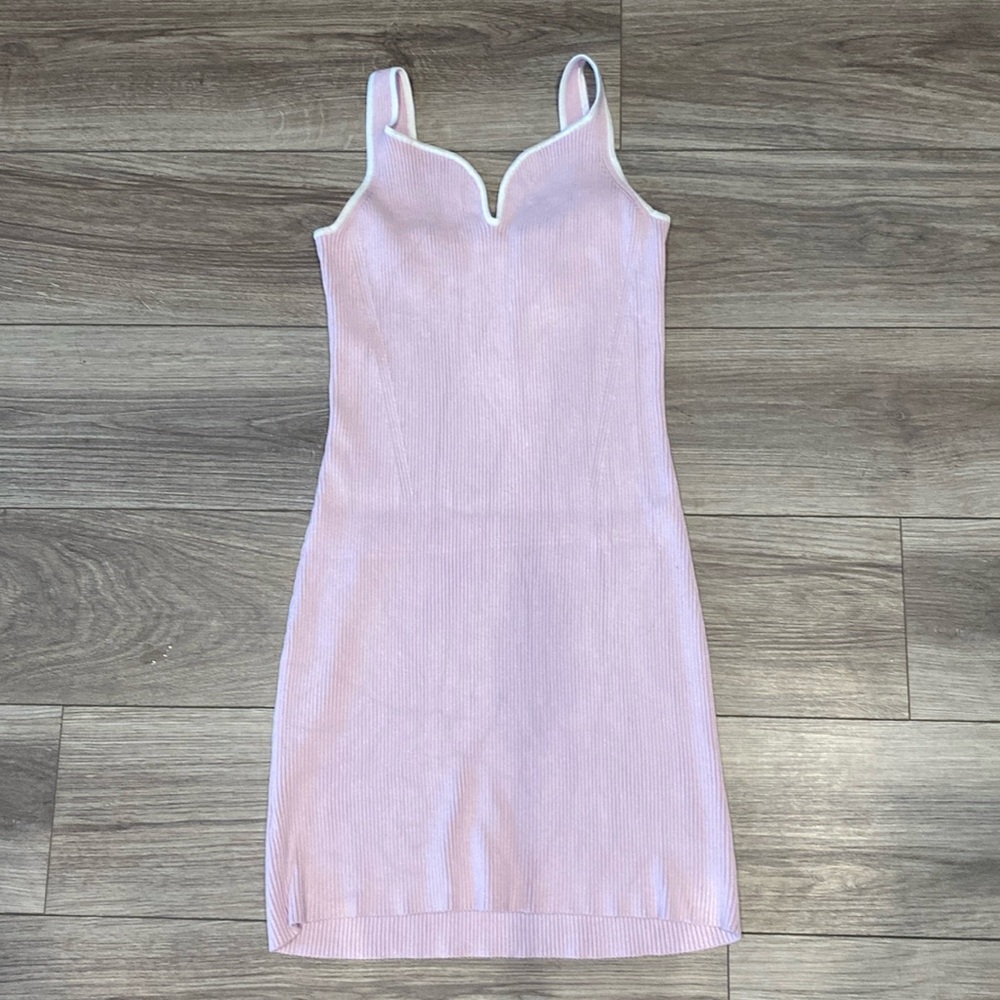 Abercrombie & Fitch pink sweater dress ribbed preppy XL